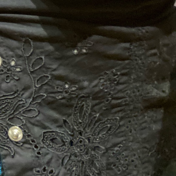 GUESS Strapless Eyelet Tube Top Black Lace Bustier Corset Sexy Blouse Women Cute - Picture 6 of 7